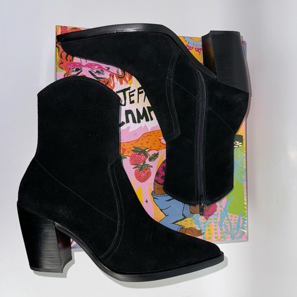 Jeffrey Campbell Womens Boots Jessine Bootie Black Suede 7 - Picture 2 of 8